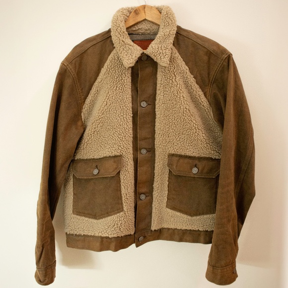 Ralph Lauren Double RL Other - Double RL RRL Ralph Lauren Fleece Grizzly Shearling Trucker Denim Jacket
